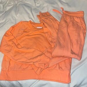 Peach Long Sleeve Sweatshirt and Sweatpants set